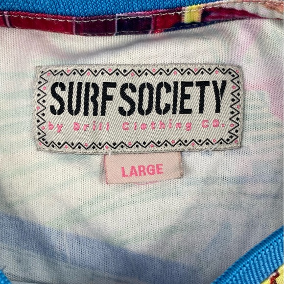 Surf Society Men's Colorful Graphic Crew Neck Shirt Size Large - Picture 3 of 10